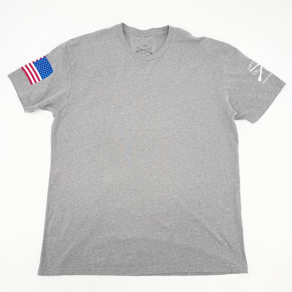 Grunt Style American Flag light gray tee T-Shirt men's XL red white blue